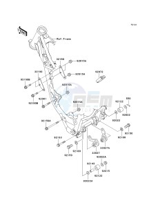 KX 100 A [KX100 MONSTER ENERGY] (A6F - A9FA) D8F drawing FRAME FITTINGS