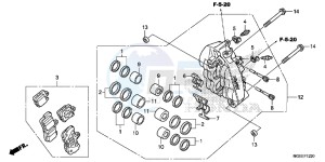 VFR1200FDF VFR1200F Dual Clutch E drawing L. FRONT BRAKE CALIPER