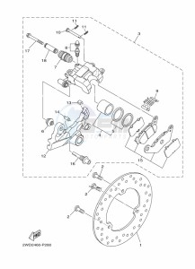 YZF250-A (B1X5) drawing REAR BRAKE CALIPER