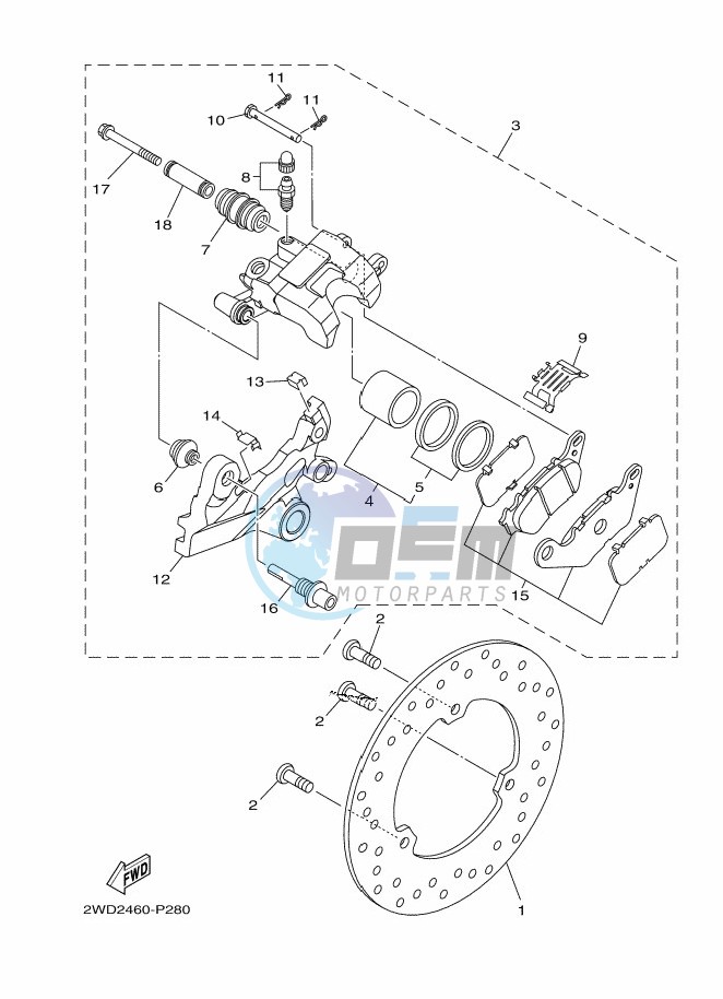 REAR BRAKE CALIPER