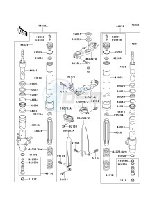 KX 100 A [KX100 MONSTER ENERGY] (A6F - A9FA) D8F drawing FRONT FORK -- D7F - D9FA- -