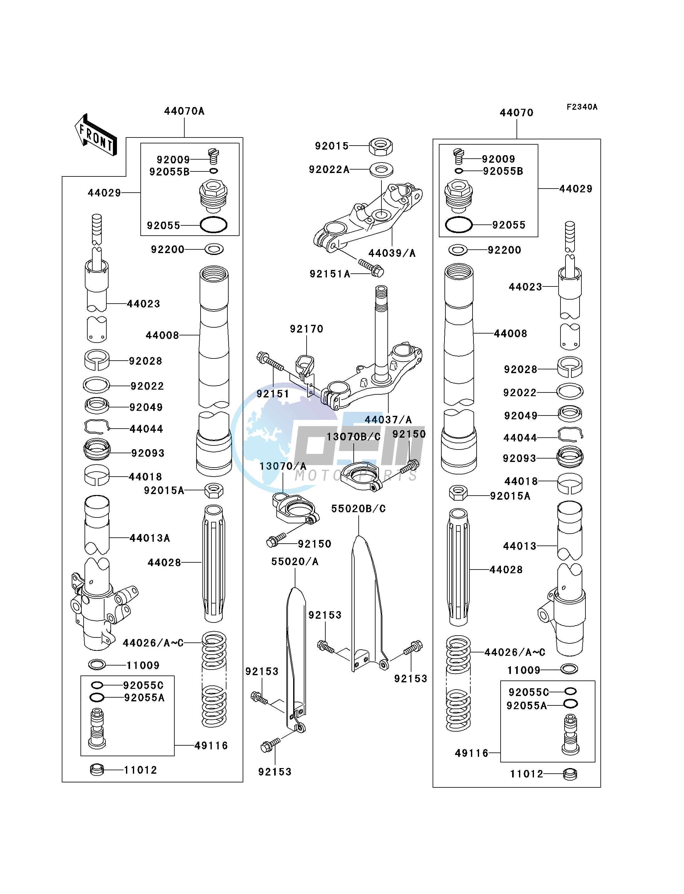 FRONT FORK -- D7F - D9FA- -