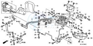 CBR1000RA9 Europe Direct - (ED / ABS TRI) drawing FRONT POWER UNIT/FRONT VA LVE UNIT