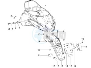 Liberty 150 4t e3 drawing Rear cover - Splash guard