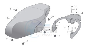 Scarabeo 50 4t 4v e2 drawing Seat - Carrier