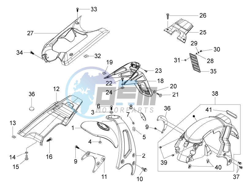 Rear cover - Splash guard