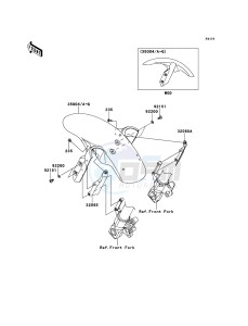 VERSYS KLE650B7F GB XX (EU ME A(FRICA) drawing Front Fender(s)