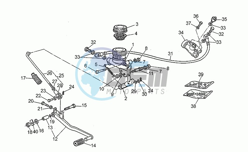 Rear master cylinder