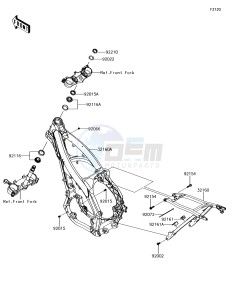 KX250F KX252AJF EU drawing Frame