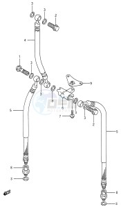 GSX600F (E28) Katana drawing FRONT BRAKE HOSE