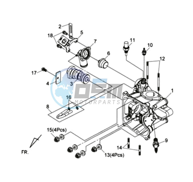 CYLINDER MET PISTON / CYLINDER GASKETS TOP AND BOTTOM