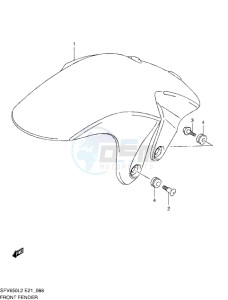 SFV650/A drawing FRONT FENDER (MODEL L2 - L4)