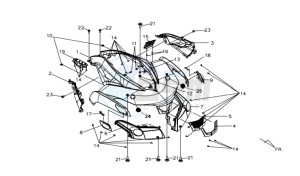 QUAD LANDER 300SL drawing HEADLAMP CPL  / FR COWLING