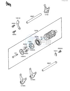 ZX 750 F [NINJA 750R] (F1-F3) [NINJA 750R] drawing GEAR CHANGE DRUM_SHIFT FORK-- S- -