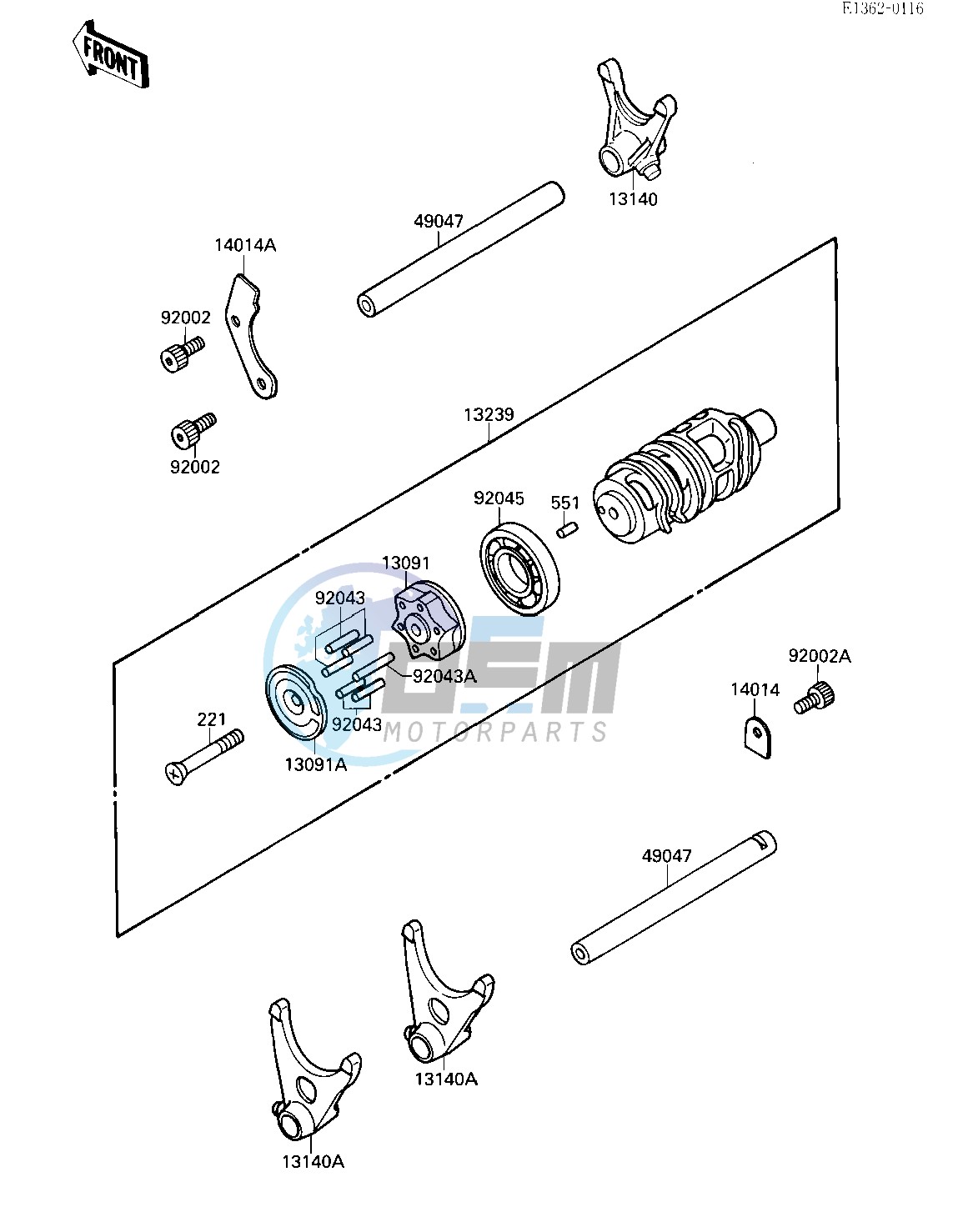 GEAR CHANGE DRUM_SHIFT FORK-- S- -