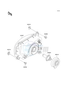 EX 500 D [NINJA 500R] (D10-D12) [NINJA 500R] drawing HEADLIGHT-- S- -