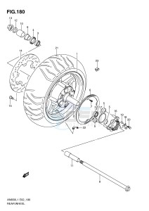 AN650 (E2) Burgman drawing REAR WHEEL (AN650AL1 E19)