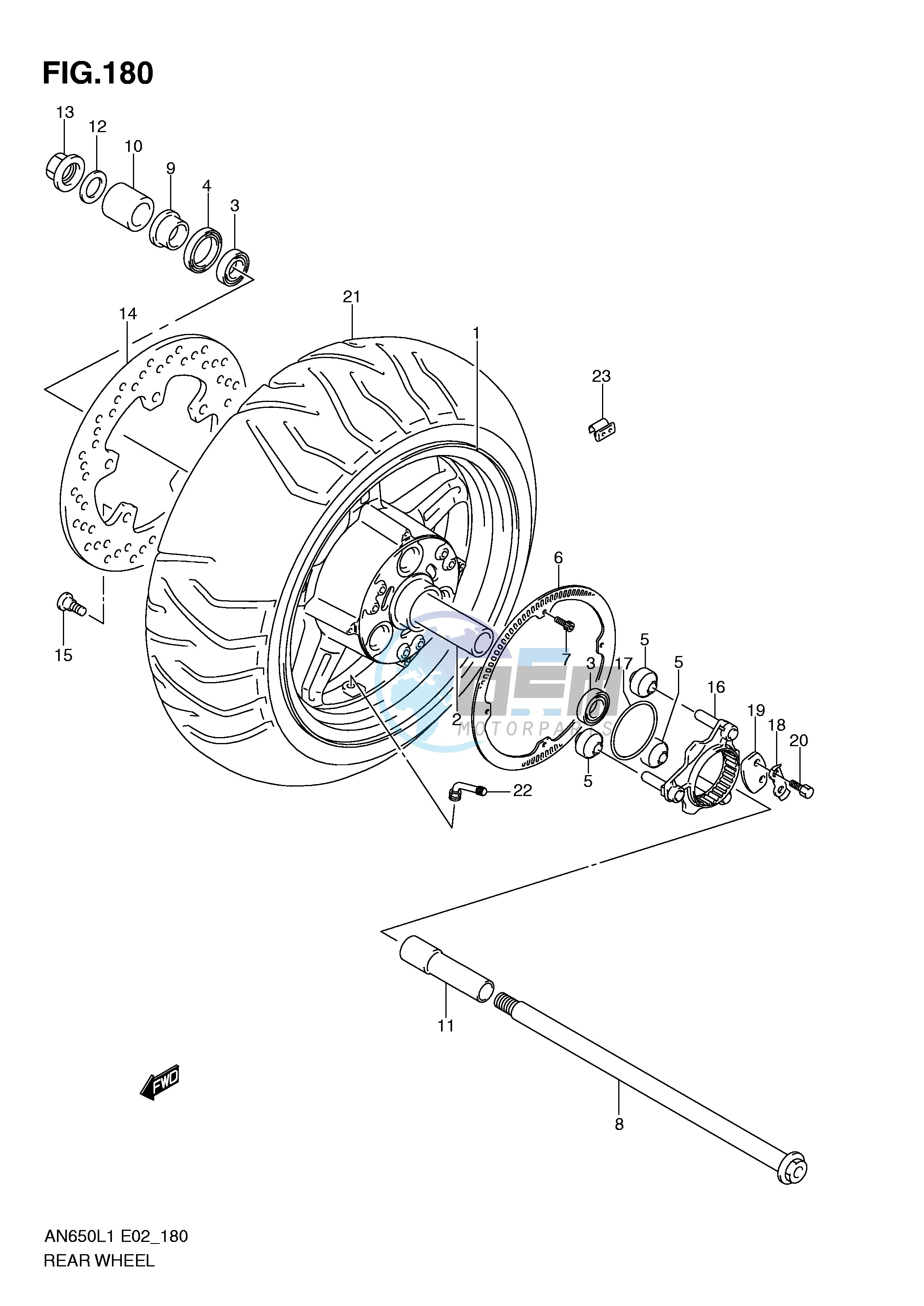 REAR WHEEL (AN650AL1 E19)