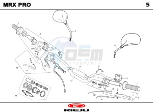 MRX-50-PRO-BLUE drawing HANDLEBAR - CONTROLS