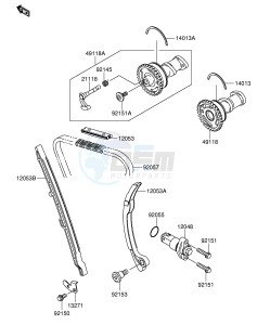 RM-Z250 (E24) drawing CAMSHAFT TENSIONER