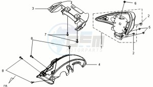 VS 125 drawing TAIL LIGHT - INNER MUDGUARD