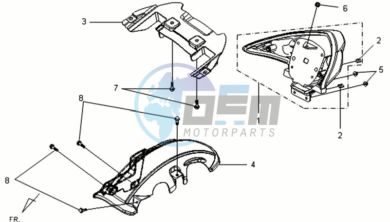 TAIL LIGHT - INNER MUDGUARD