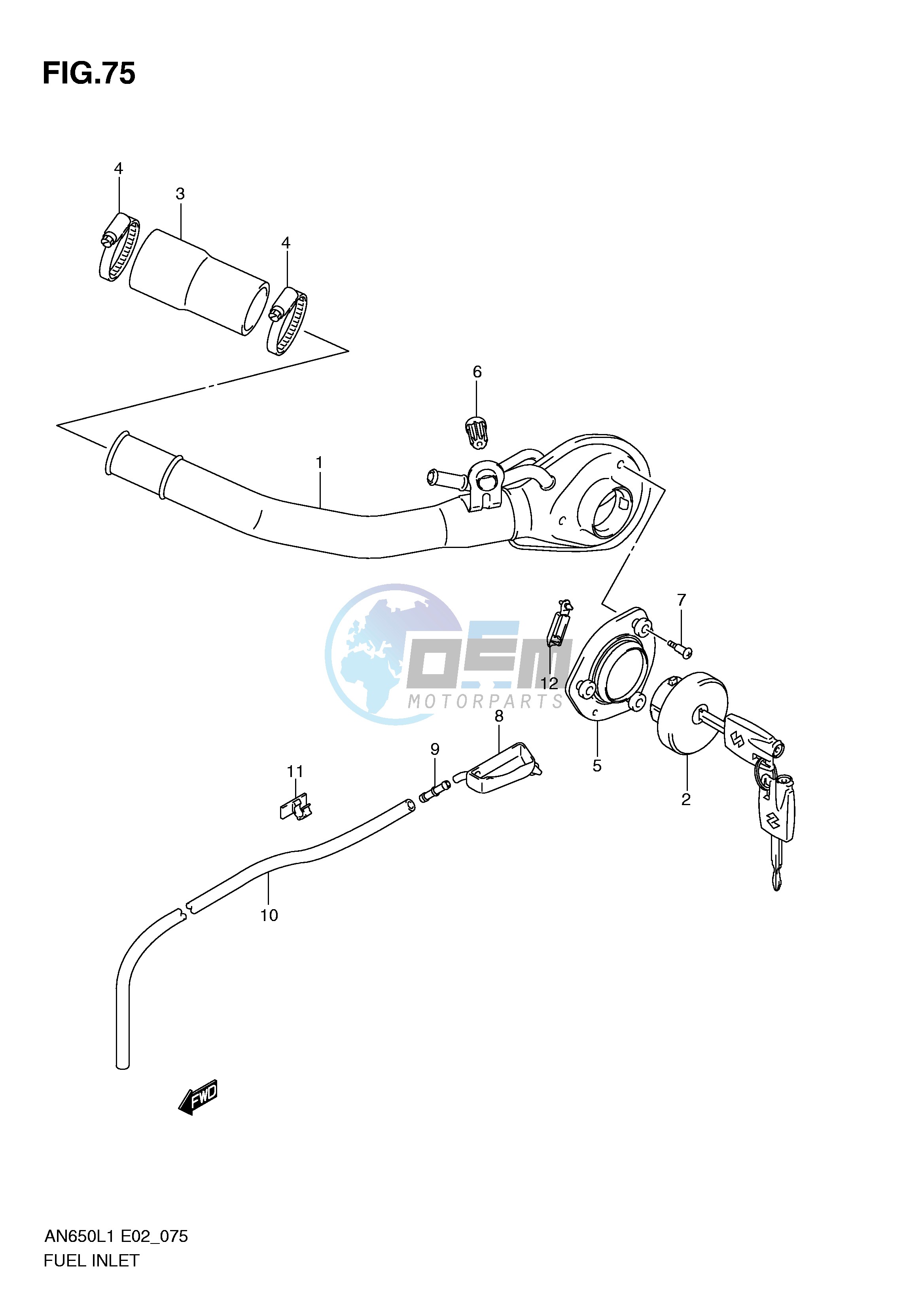 FUEL INLET (AN650L1 E19)