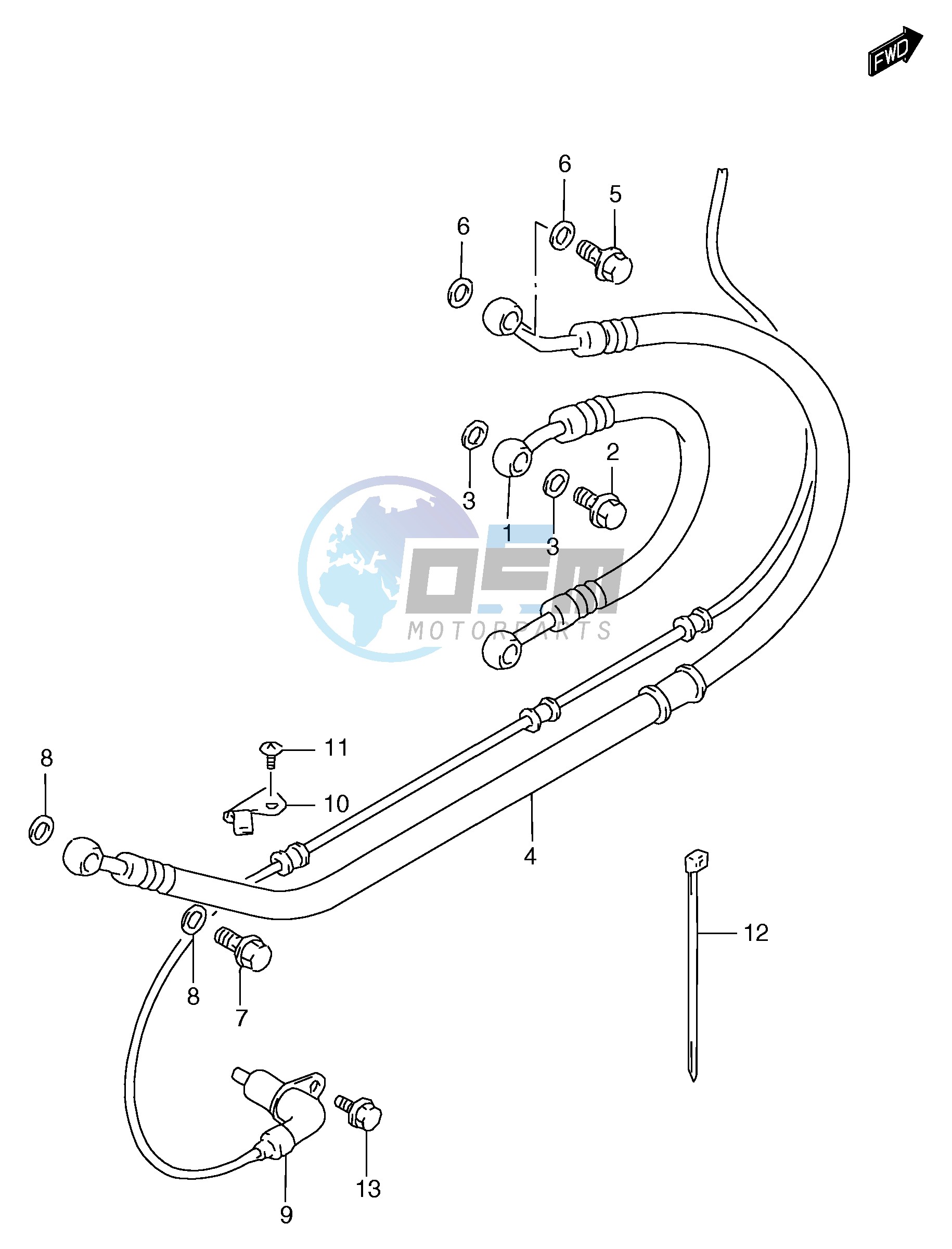 REAR BRAKE HOSE (GSF1200SAV SAW SAX SAY)