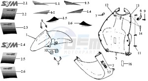 JET EURO X 50 E2 drawing FR PLATE / FRONT FENDER