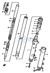 GSX750F (K-T) drawing FRONT DAMPER (MODEL K L M N P R)