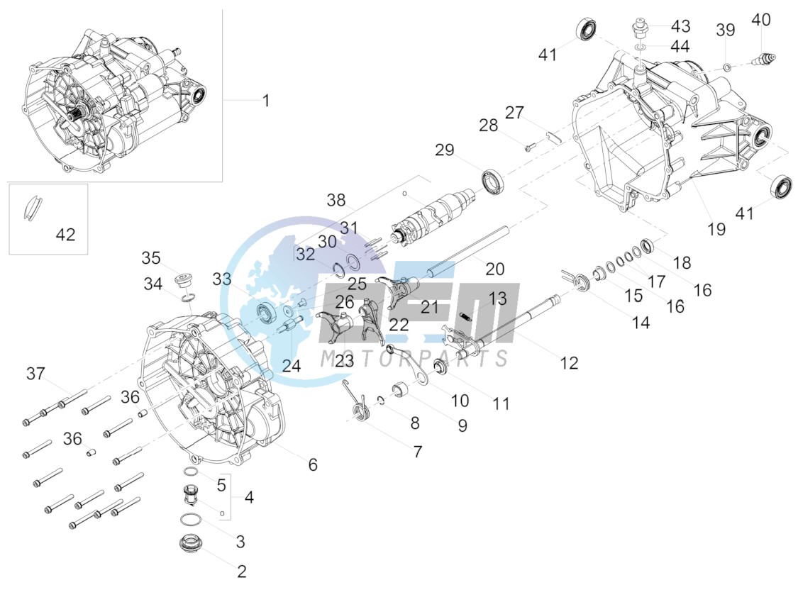 Gear box / Selector / Shift cam