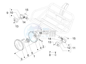 Liberty 50 4T PTT 2007-2012 (D) is drawing Front headlamps - Turn signal lamps