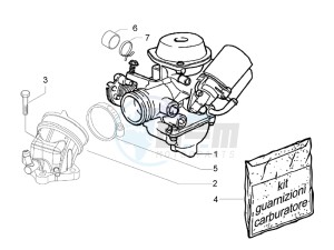 Granturismo 200 L UK drawing Carburettor  assembly - Union pipe