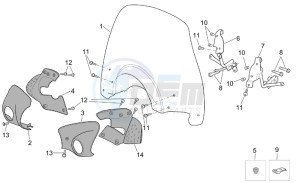 Scarabeo 125-150-200 (eng. Rotax) drawing Front body - Handguard I