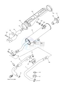 YFM350FWA YFM35FGB GRIZZLY 350 4WD (1NS3 1NS3 1NS4) drawing EXHAUST