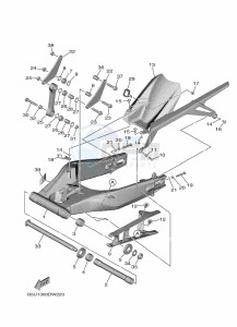 TRACER 9 GT+ MTT890D-K (BLG1) drawing REAR ARM