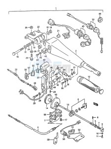 DT 75 drawing Tiller Handle (1988 to 1992)