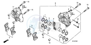 CBR600RR9 Korea - (KO) drawing FRONT BRAKE CALIPER (CBR600RR9,A/RA9,A)