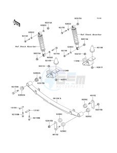 KAF 950 A [MULE 2510 DIESEL] (A1-A3) [MULE 2510 DIESEL] drawing REAR SUSPENSION