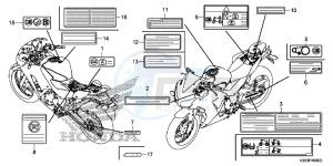 CBR300RF CBR300R Europe Direct - (ED) drawing CAUTION LABEL