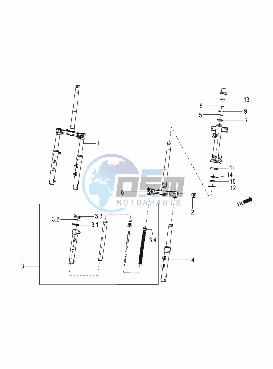 Front wheel suspension