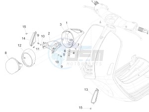 946 150 4T 3V ABS ARMANI (APAC) (A, C) drawing Front headlamps - Turn signal lamps