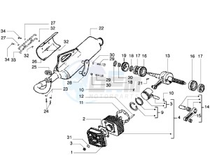 Diesis 100 drawing Crankshaft-cylinder-head-silencer