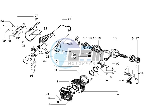 Crankshaft-cylinder-head-silencer