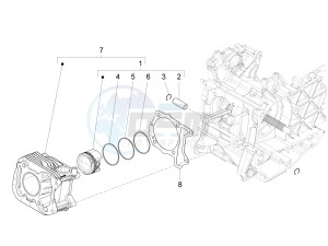 SPRINT SPORT 150 4T 3V IGET ABS E4 (EMEA) drawing Cylinder-piston-wrist pin unit