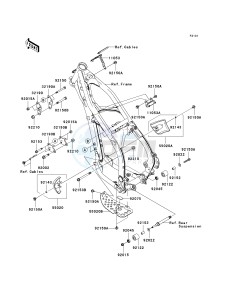 KX 250 N [KX250F] (N1) [KX250F] drawing FRAME FITTINGS