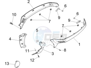 GTS 125 4T E3 drawing Side cover - Spoiler