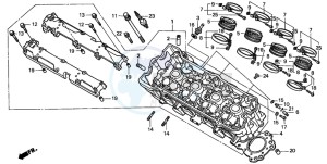 CB600F2 CB600F drawing CYLINDER HEAD