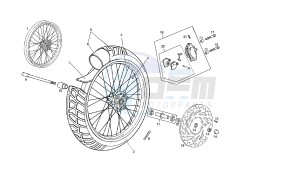 SENDA R-SM DRD RACING - 125 CC VTHDR2A1A VTHDR1A1A 4T drawing FRONT WHEEL SENDA SM