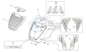 Scarabeo 125-200 Light carb. drawing Front body - Front cover